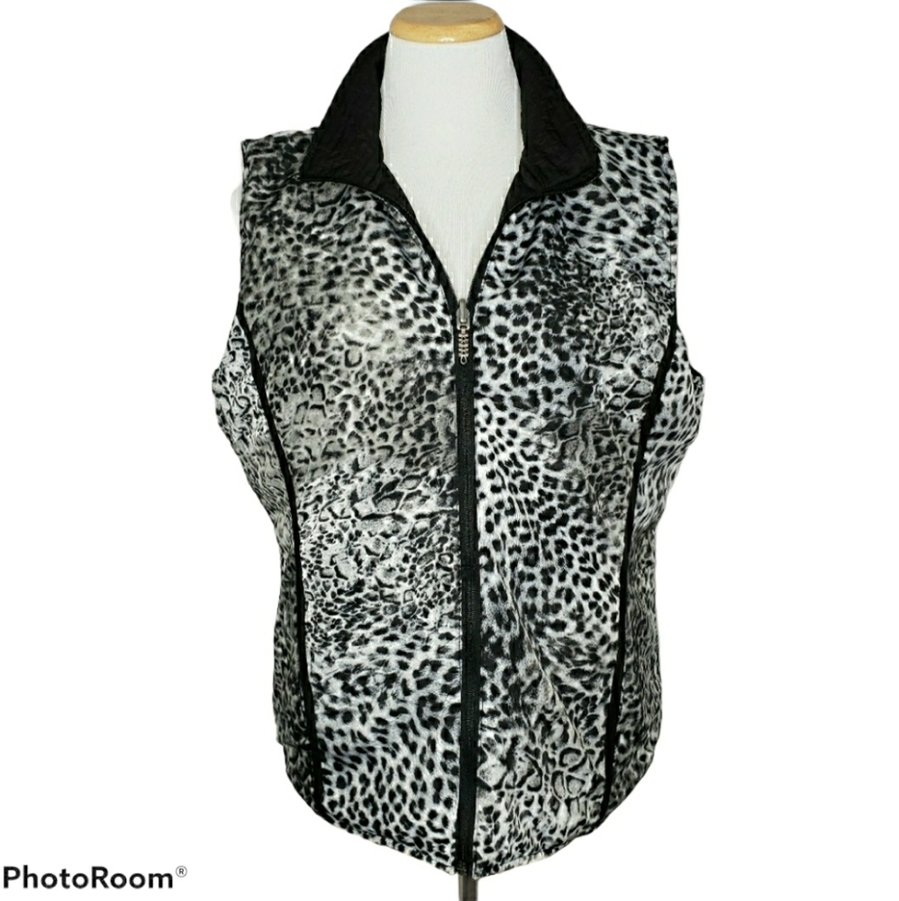 Reversible Animal Print Vest Black & White Size Large